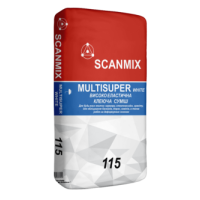115 SCANMIX MULTISUPER (25кг) Клей для плитки,  бiлий цемент, до +120С