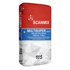 115 SCANMIX MULTISUPER (25кг) Клей для плитки,  бiлий цемент, до +120С