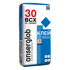 Клей для облицювальної плитки 30х30см BCX 30, 25 кг ANSERGLOB