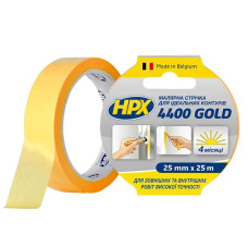 Малярна стрічка  НРХ4400  100С  25мм*25м помаранчева  (FP2525)