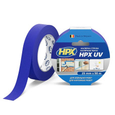Малярна стрічка стійка до ультрафіолету HPX UV 25мм*50м синя (МU2550)