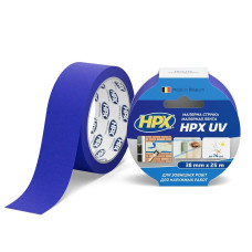 Малярна стрічка стійка до ультрафіолету HPX UV  38мм*25м синя (МU3825)