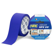 Малярна стрічка стійка до ультрафіолету HPX UV  50мм*25м синя (МU5025)
