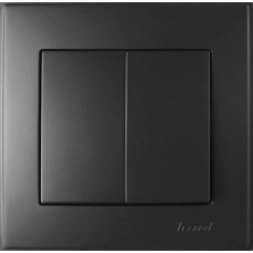 03824 LEZARD LESYA Вимикач подвійний антрацит[10 шт/уп.] (705-4242-101)