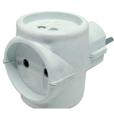 05922 Трійник побутовий e.socket 002.10.2.3 гнізда ,2Р,10А,без заземлення
